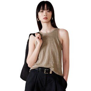 Banana Republic Linen Tank Top Size XL Sleeveless Crewneck Beige Everyday Wear